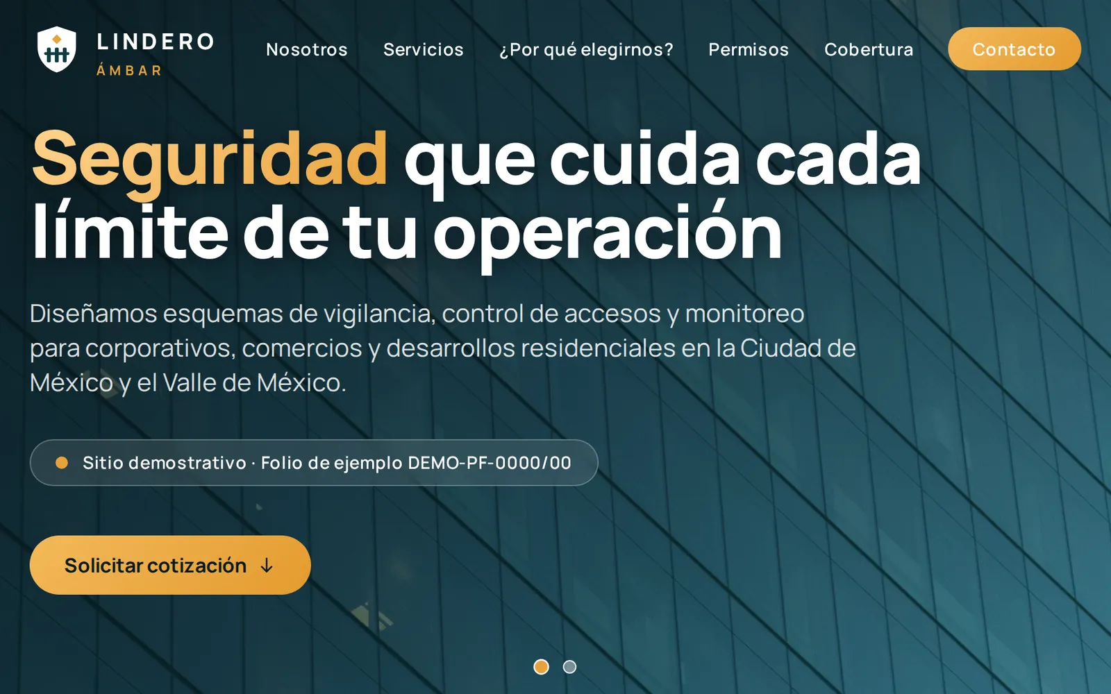 Detalle de la portada de Lindero Ámbar, un ejemplo propio con marca y datos ficticios.
